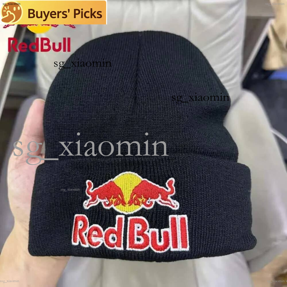 Couvre-chef de boisson énergétique pour hommes et femmes, chapeau tricoté brodé Red Bull, tendance de rue assorti, automne/hiver, 2026, S260526AA