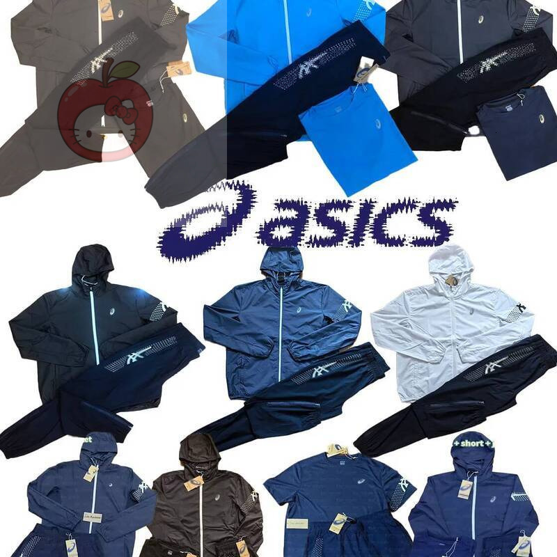 Asicsly Mens tracksuit long pants jacket Asicsly set Higher version trainingspak ensemble homme Quick drying Summer set men lightweight breathable g