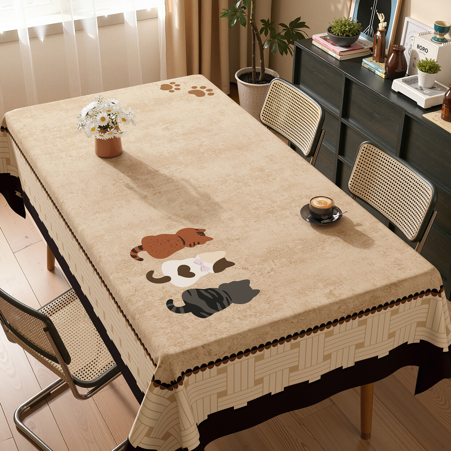 Nappe de Table carrée en lin uni, imperméable, résistante à l'huile et sans entretien, personnalisée, nouvelle collection YL-39286