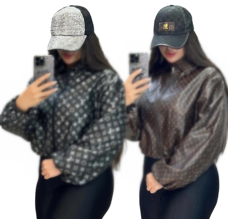 Veste femme en cuir imprimée luxe col montant zippée style baseball moto décontractée 4XL