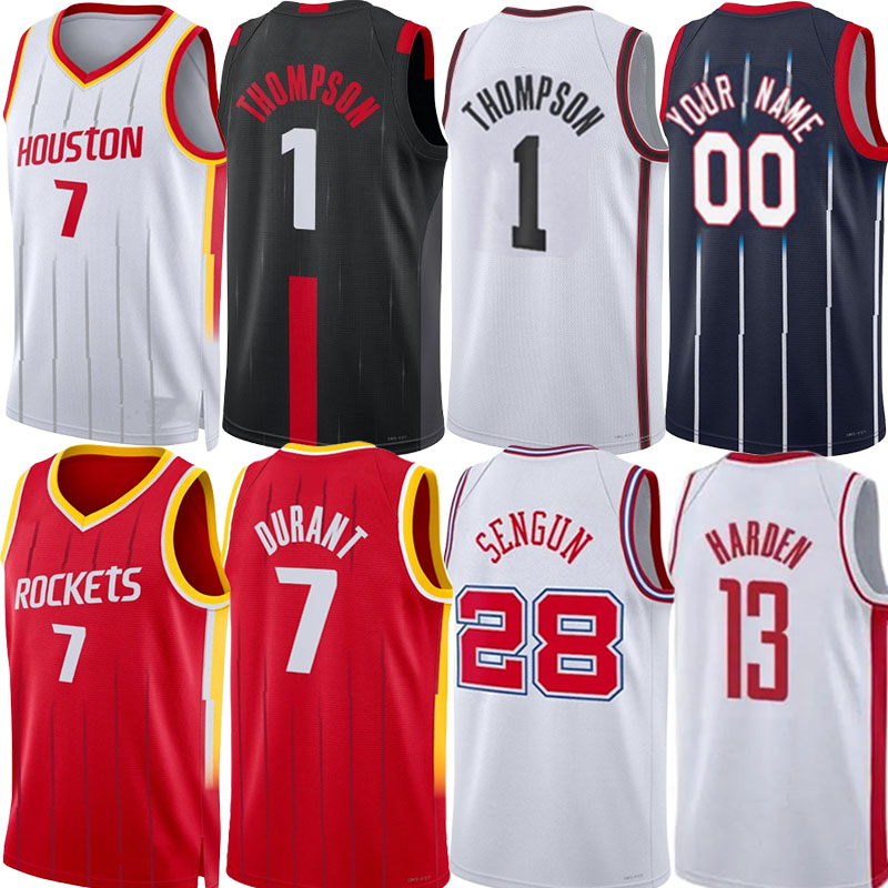 Maillot de basket-ball Rocket Kevin Durant Amen Thompson Alperen Sengun Jabari Smith jr. Reed Sheppard Fred VanVleet Clint Capela James Harden Ta