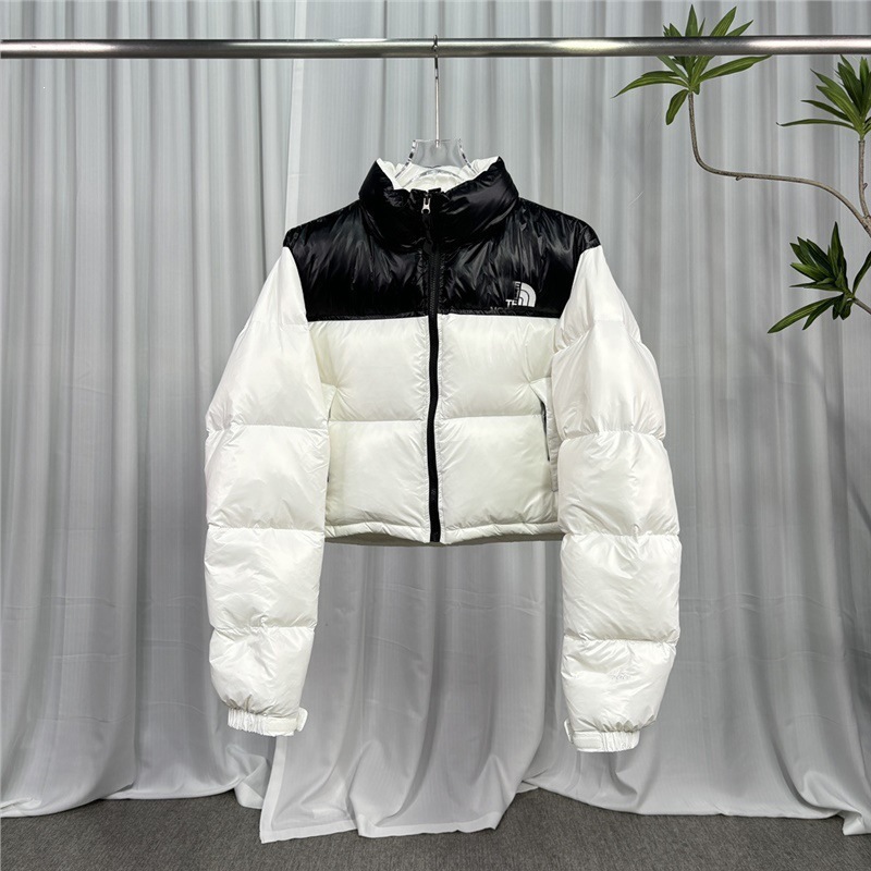 high quality women cropped stand collar 1984 puffer jacket color block thick warm winter down coat multi color options windproof short outerwear dai