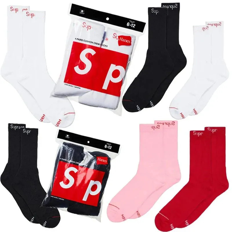 Mens sport cotton 4 pairs wholesale designer socks underwear womens fashion casual cotton breathable high quality designer skateboarding hip hop spo