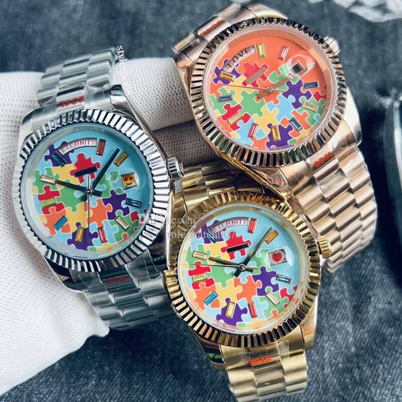 2026 Mens watch high quality designer Puzzle daydate watches 2813 DATE Automatic Mechanical 41MM Stainless steel Waterproof 36MM Womens Classic Wris