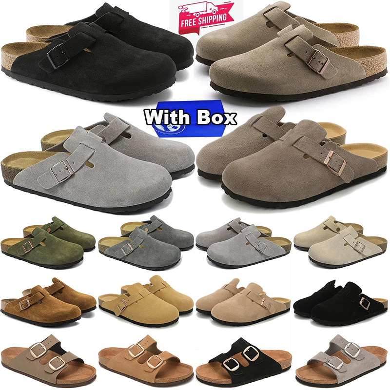 free shipping with box designer slippers men women sandal clogs suede leather mules mens womens slides shoes fashion outdoor sandals shoes clog