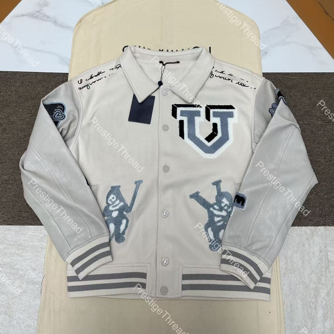 2026 New Sports Casual Baseball Jacket with Towel Embroidered Letters, Patchwork Wool, Couple-Style Turn-Down Collar Baseball Jacket