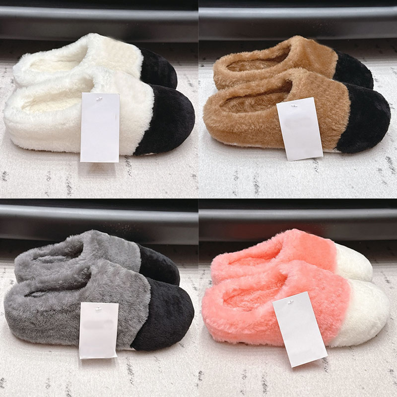 SS26 New Mules Women Designer Luxury Cotton Mop Soft Wool Fluffy Comfortable Exquisite Details Shining Diamond Upper Casual Lazy Shoes Counter Packa