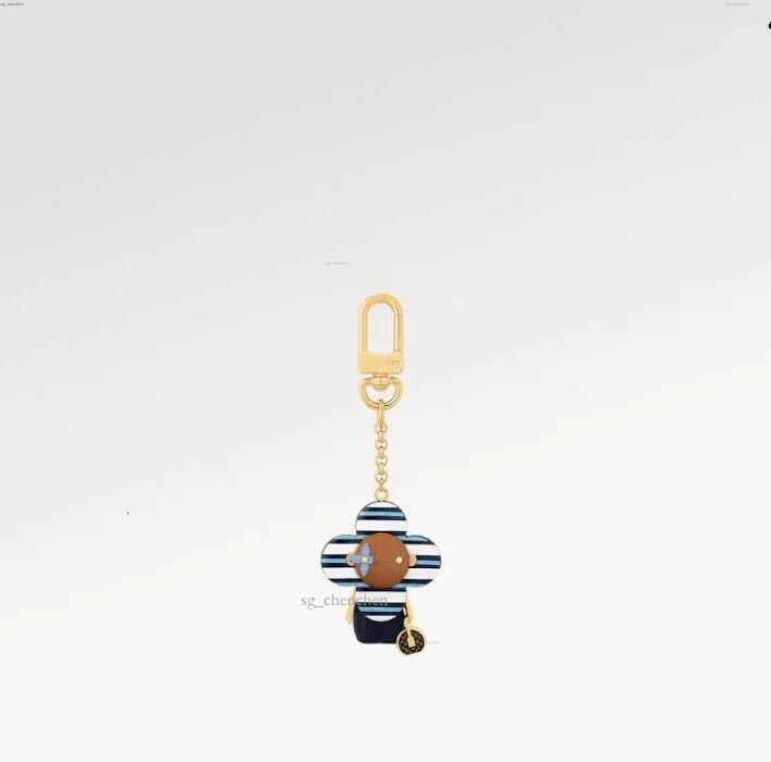 With BOX High Qaulity Designer keychain Blue Sunflower keyring 18K Gold Plated Fashion Luxury Keychains Lanyards For Bag Car keyrings Wholesale