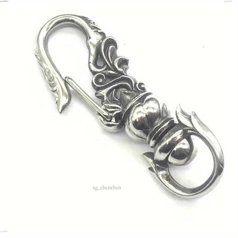 1PC Stainless Steel Punk Carabiner Keychain Mens DIY Lobster Clasp Making Clips Key Hook 251212