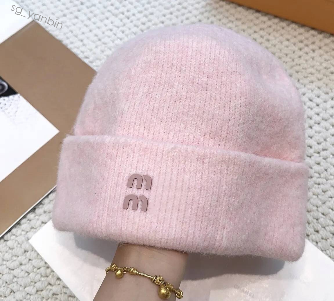 bonnet de crâne rose bonnets de créateur mutshats bonnet luxe chapeau tricoté bonnet bobble chapeaux pour hommes hiver chaud