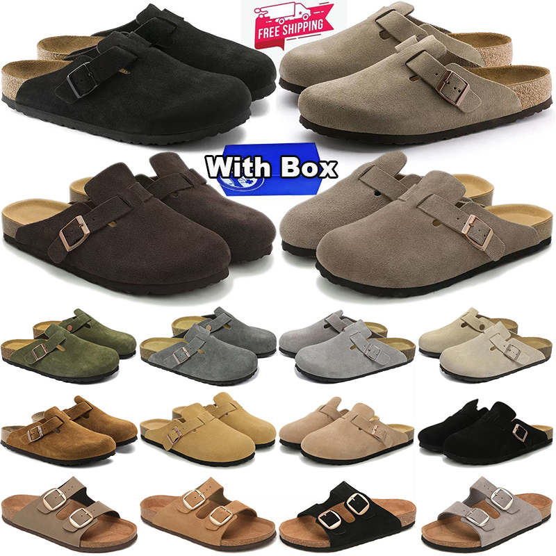 with box free shipping Designer clogs sandals heels Shoes slides sandal Arizona boston slippers sliders mens womens sandale sandalias sandels