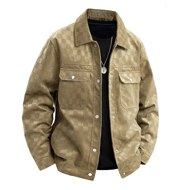 Men Short Jacket Outerwear Men Short Jacket 2026 New Design Luxury Brand High Quality Artificial Leather Check outerwear Pattern For Business Casual