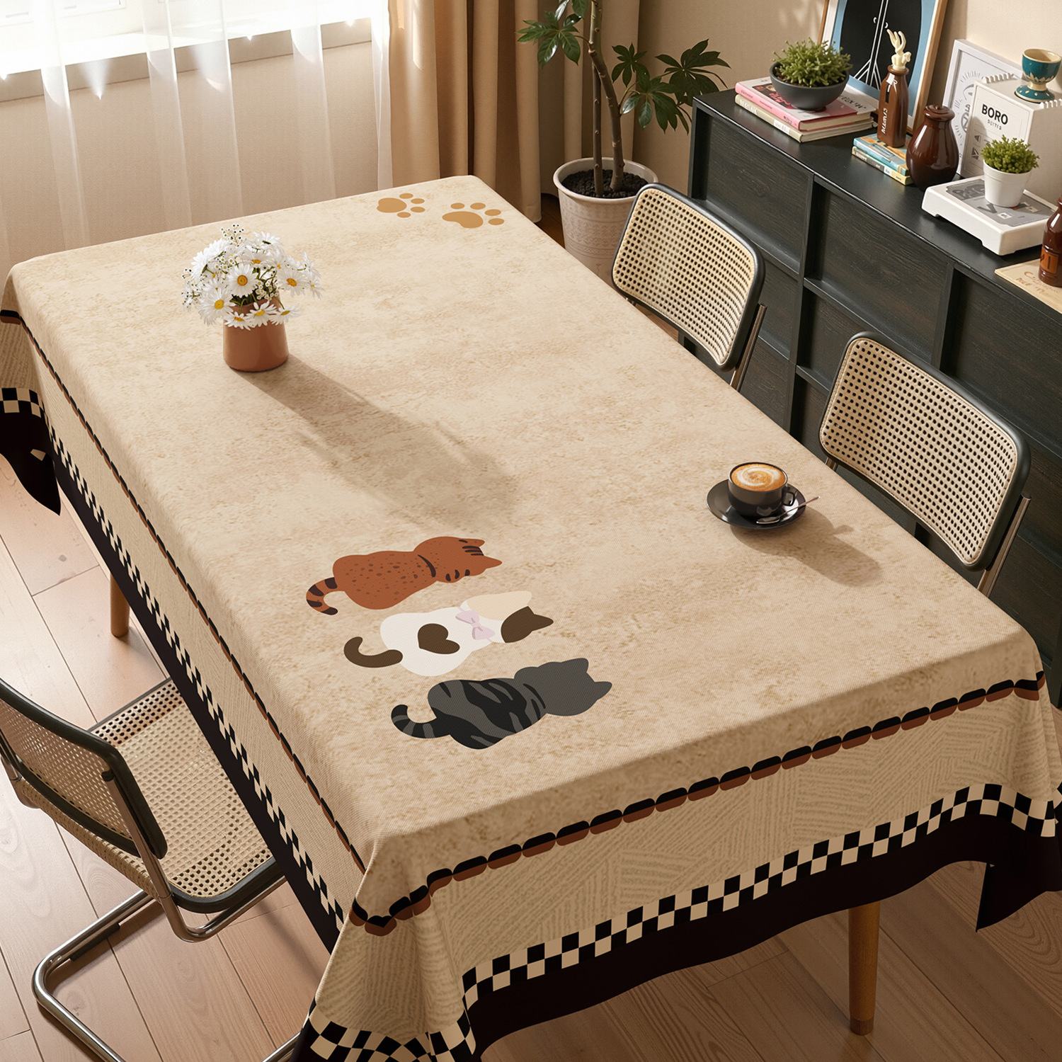Nappe de Table carrée en lin uni, imperméable, résistante à l'huile et sans entretien, personnalisée, nouvelle collection YL-39285