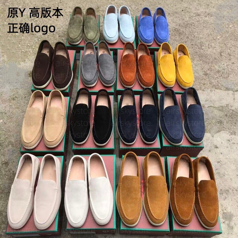 Mocassins homme femme en daim cuir semelle plate chaussures décontractées de luxe à enfiler