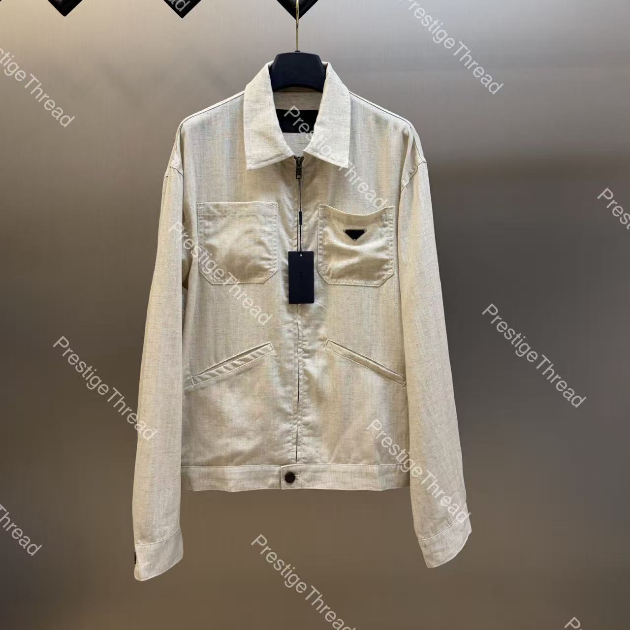 Triangle Label Cotton-Linen Jacket Designer Men's Jackets Fall/Winter New Zipper Jacket Casual Workwear