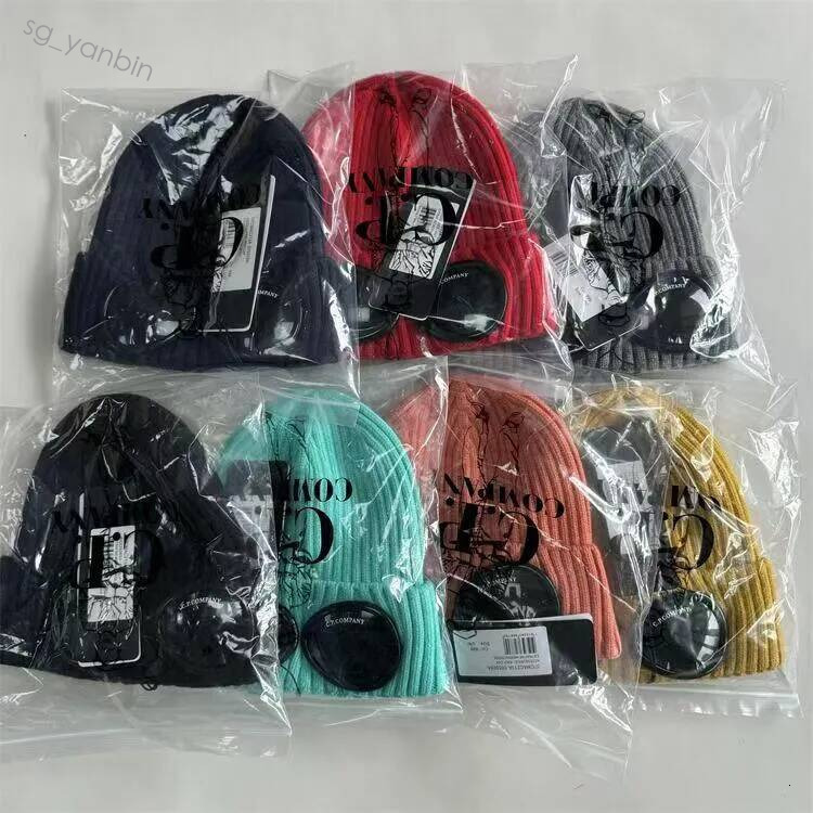 Extra Fine Merino Wool Goggle Beanie Italian CP luxury designer Lense Hat winter warm Skull Caps for men and women Hot