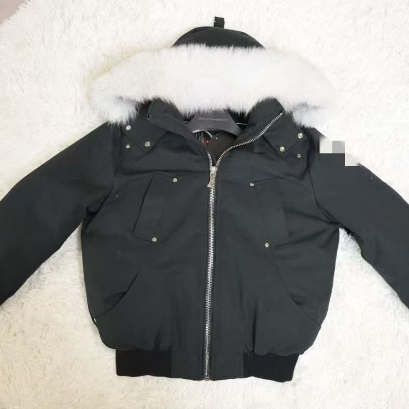 Men's Hooded Winter Down Jacket Moose Down Jacket Pilot's Down Coat Designer Men's And Women's Warm Jackets White And Black Fur