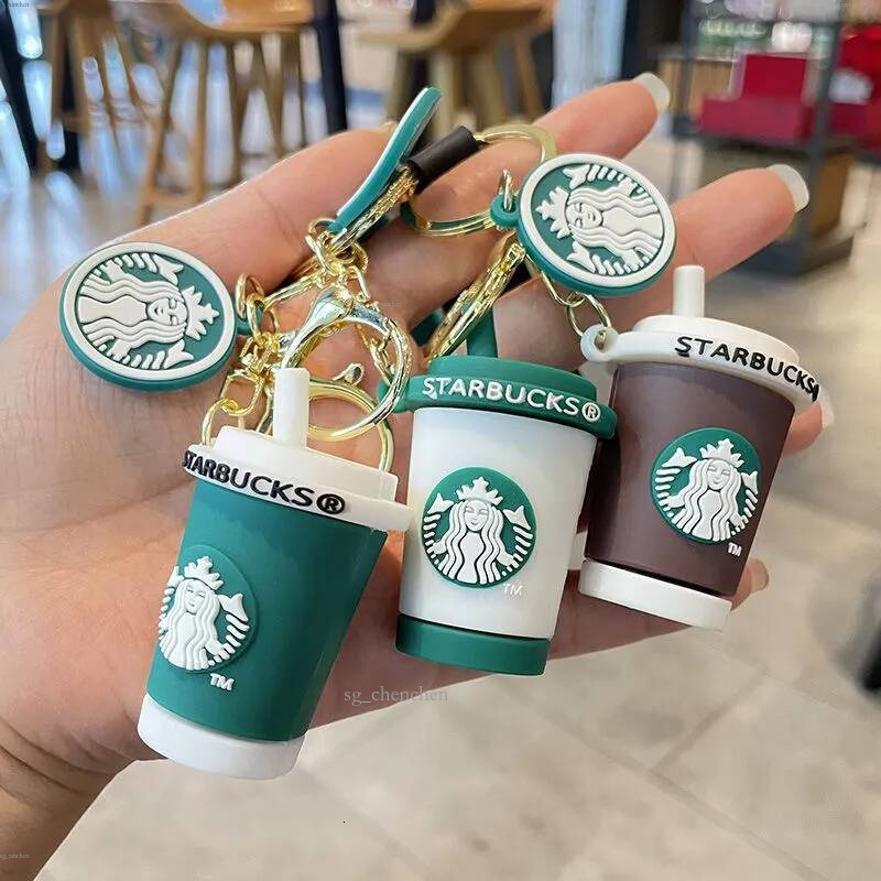 Porte-clés ours en PVC, tasse de thé au lait, crème glacée, mignon pendentif de clé de dessin animé S260525