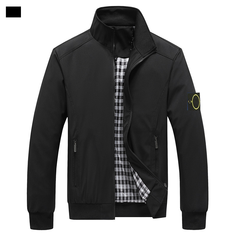 Stone stand collar jacket, high-quality men's stone jacket, luxury brand stand collar jacket, casual compass badge jacket