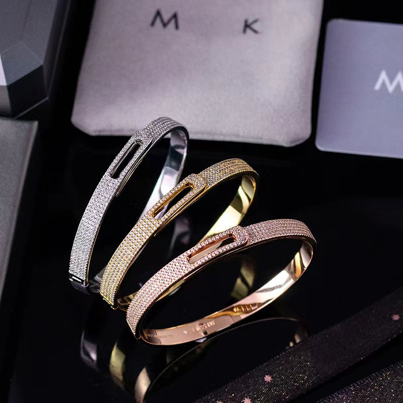 Classic Charm Bracelet Fashion Three Sliding Diamond Luxury Bracelet High Quality Non fading Designer Jewelry for Women