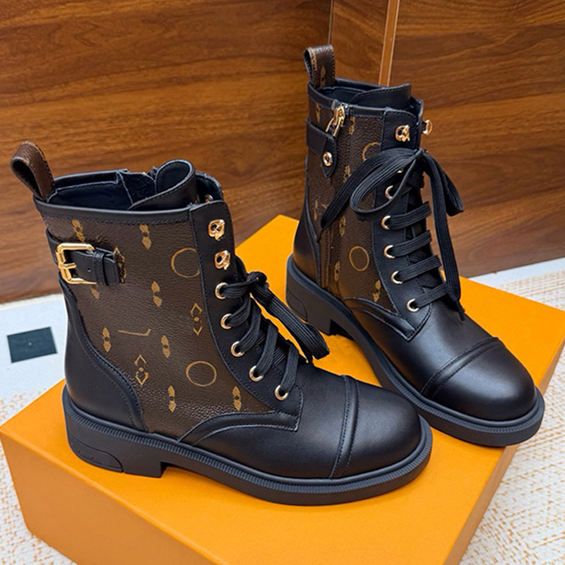 Citizen Flat Ranger Boots Silvertoned Buckle Sturdy Yet Lightweight Rubber Outsole Monogram Debossed Calf Leather Lace Up Womens Leather Short Boots