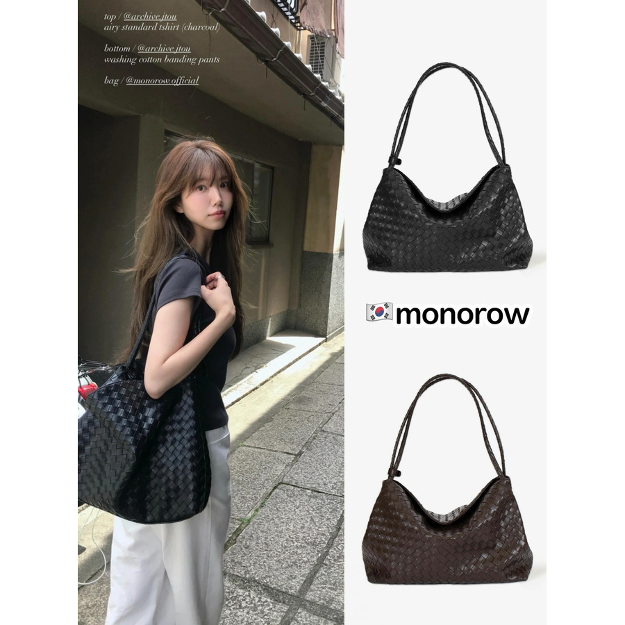 Designer Hobo Tote Bag In Luxury Bag Stock Monorow Korean Style Tote Bag Large Capacity Handmade Woven Handbag Shoulder Bag And Underarm Bag For Wom