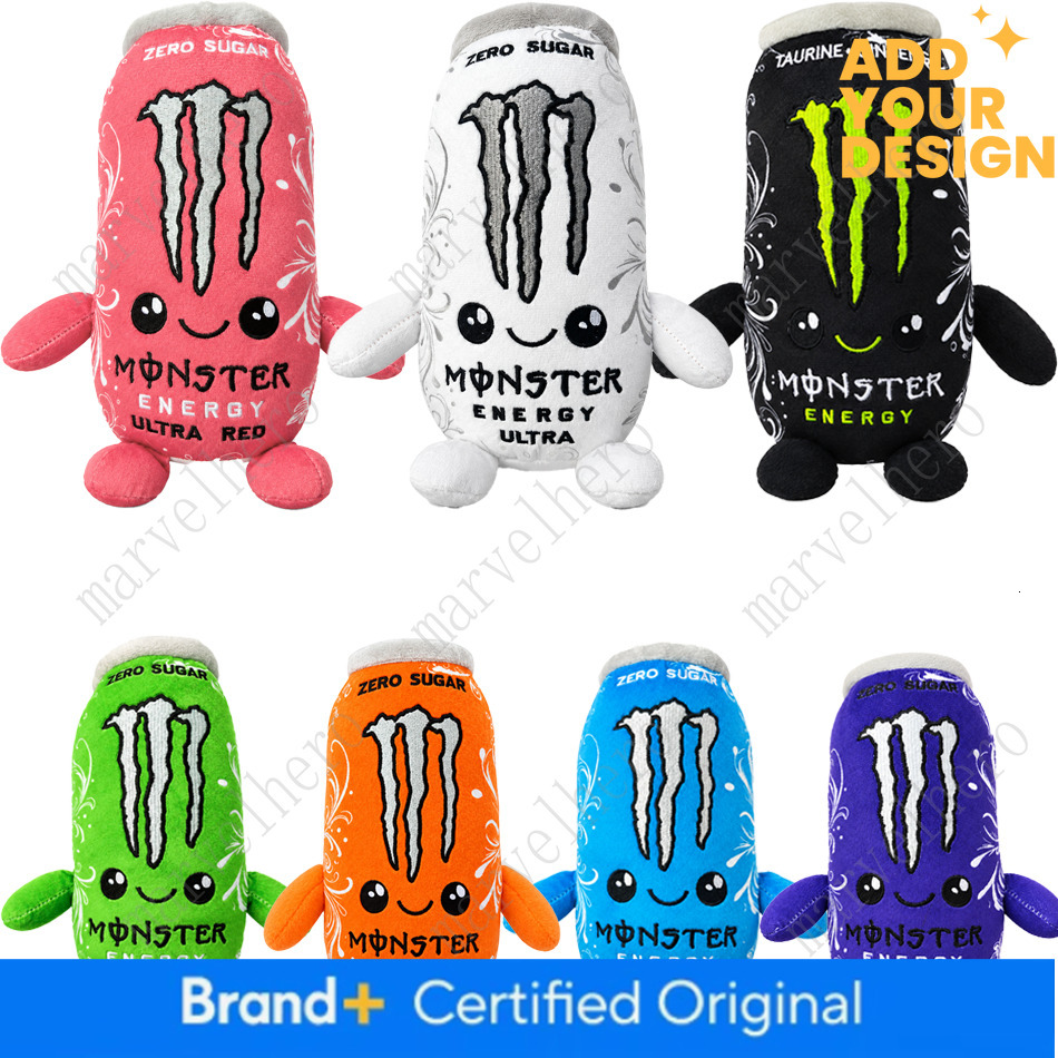 2026Hot- Monster White Energy Drink Plush Toy Simulation Can Stuffed Doll Cute Soft Figure Decor Gift Friend Home Ornament