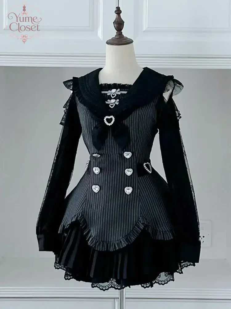 Women's Two Piece Pants Jirai Kei Gothic Lolita 2 Piece Dress Set for Women Kawaii Harajuku Japanese Style Matching Dress Cute Daily Wear Party