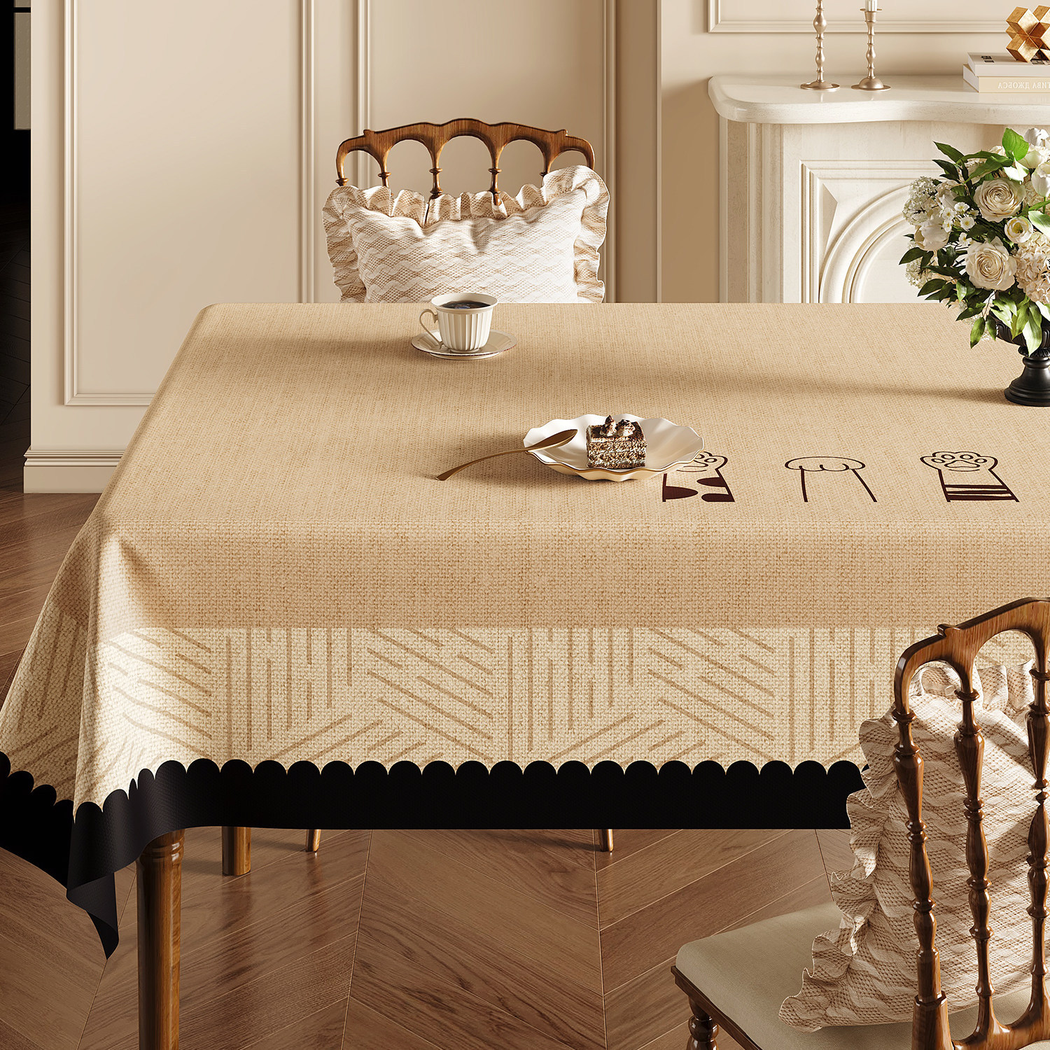 Nappe de Table carrée en lin uni, imperméable, résistante à l'huile et sans entretien, personnalisée, nouvelle collection YL-39283