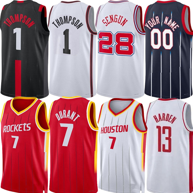26 27 Nouveau maillot de basket-ball Rocket Kevin Durant Amen Thompson Alperen Sengun Jabari Smith Tari Eason Fred VanVleet Marcus Smart Steven A