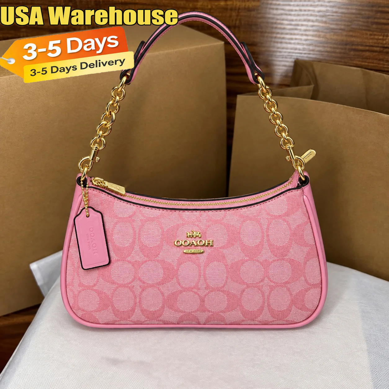 pink Designer Handbag Teri Shoulder Bag Tabby bag Luxury Handbag High-Quality city Handbag Classic Wallet Women's Leather Crossbody Bag Metal C
