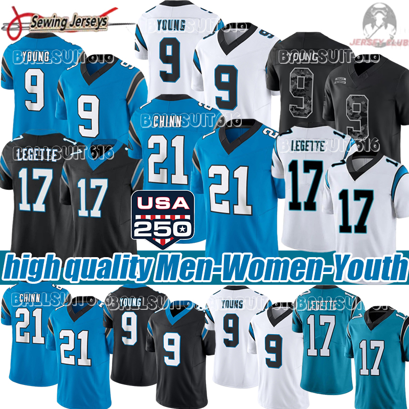 #9 Bryce Young Carolinaser Pantherses jersey #17 Xavier Legette #4 Tetairoa McMillan #0 Tavion Sanders #5 Jaelan Phillips Pantherser Football Jersey