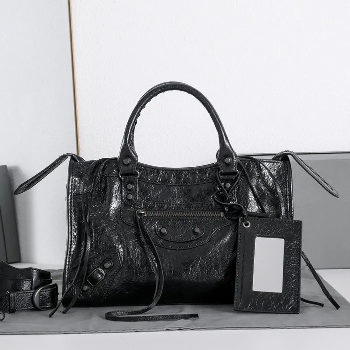 luxury Tote Designer Handbag Motorcycle Bag Vintage Tassel Lady Leather Purse Crossbody Le City Bolero bag classic street fashion black hobo 24cm