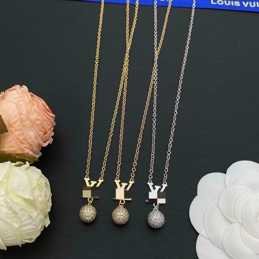 18K Letter Ball pendant necklace designer Jewelry for women Stainless Gold plated High end Classic fashion necklaces gift A9Js#