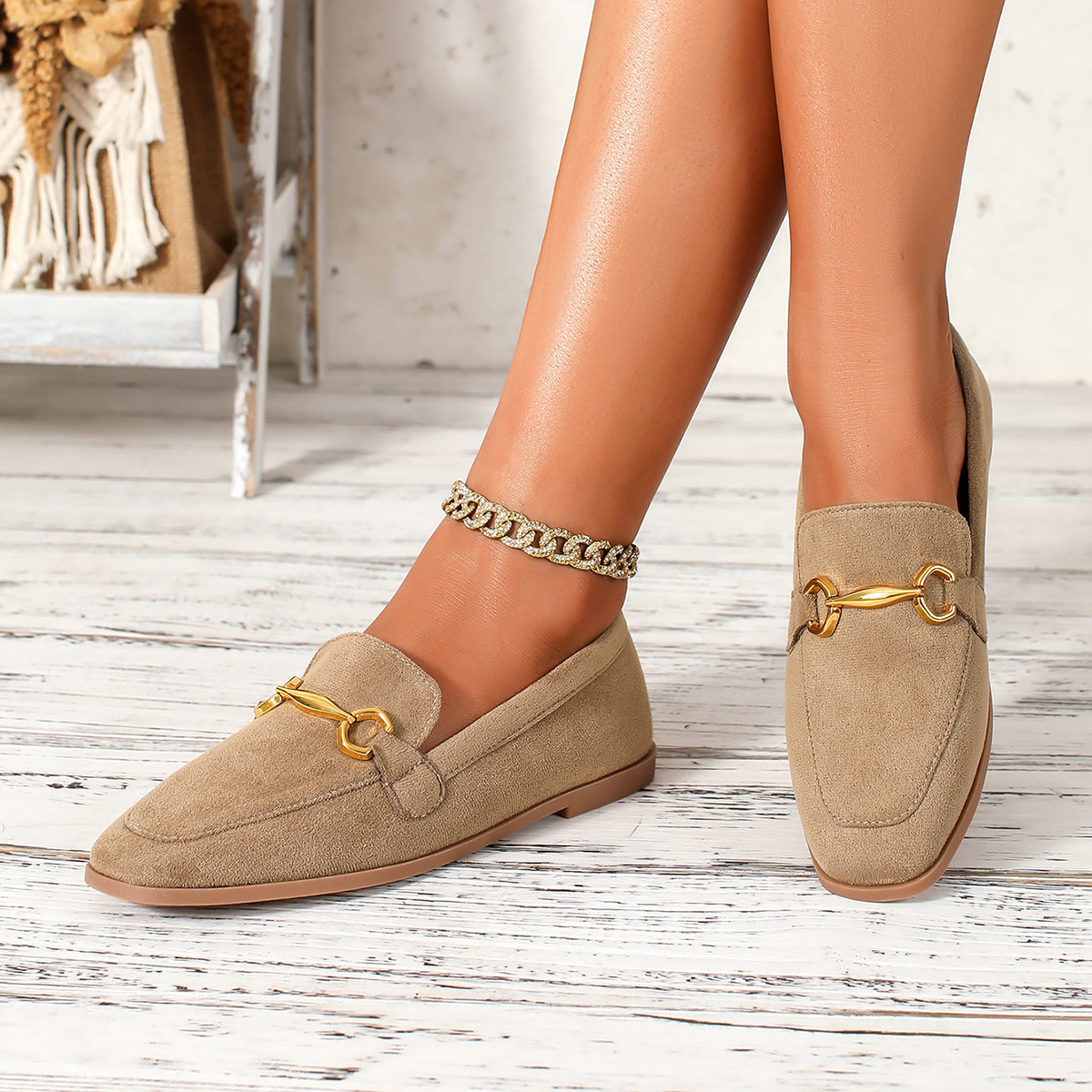 fashion womens shoes spring autumn designer new versatile casual flat loafers match skirts dress shoes large size 35-42
