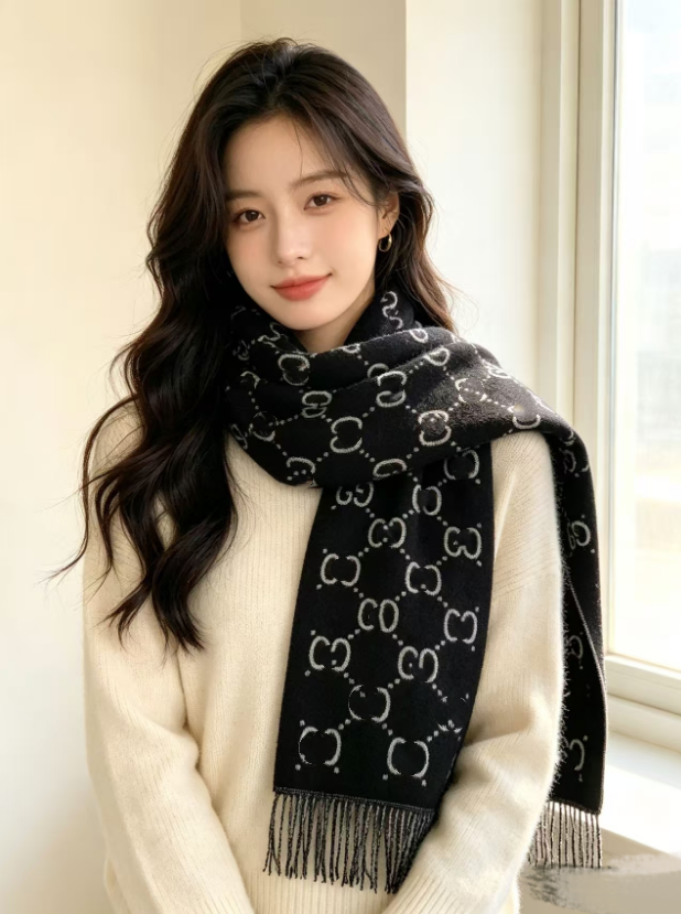 2027 Designer scarf Fashion New high quality Stylish Women Cashmere Scarf Full Letter Printed Scarves Soft Touch Warm Wraps With Tags Autumn Winter