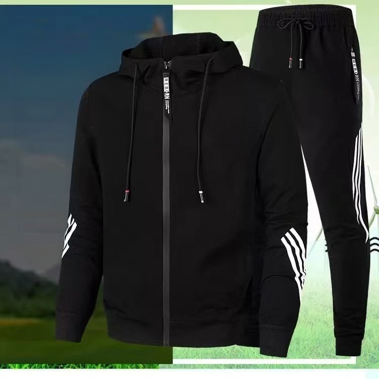 Men Zip up Hoodie Tracksuit 2 Piece Set Long Sleeve Hooded Jacket Jogger Pants Casual Sports Outfit