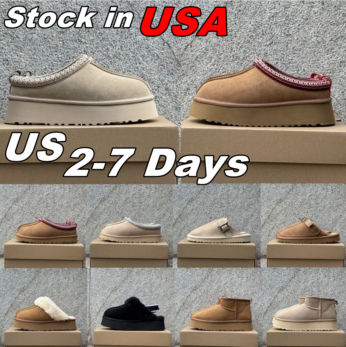 Tazz Slippers Tasman Platform Disquette Scuffette Australian Boots Sliders Designer Sandals Women Men Mustard Ultra Mini Chestnut Genuine sheepsk