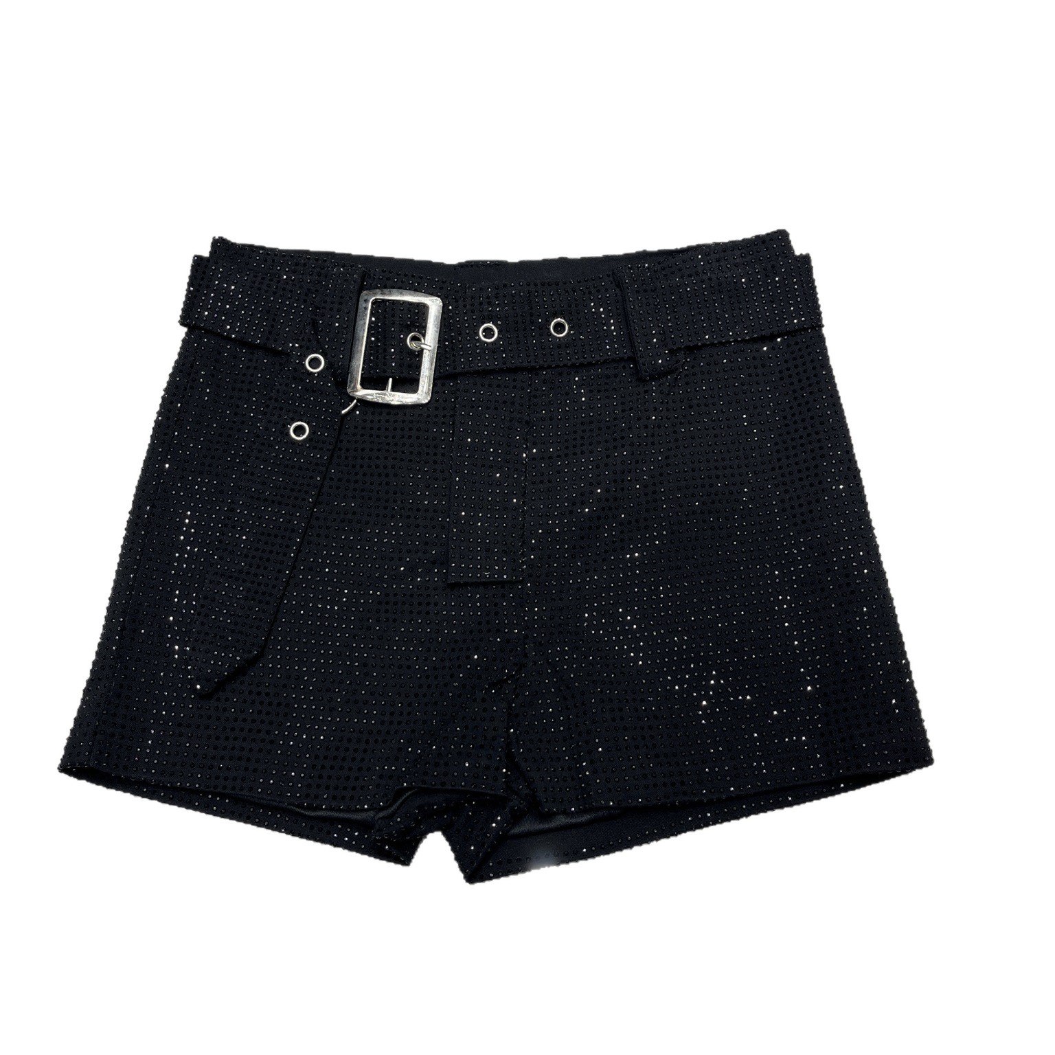 Colors 6 Option Texture Washed Denim Shorts for Women with Belt Casual Style Quty Jeans Trousers L26725