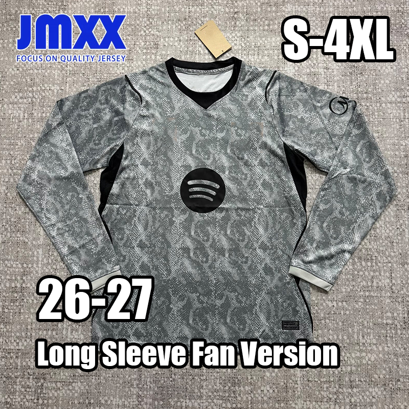 5XL 4XL XXXL JMXX Long sleeves 26 27 barcalona Soccer Jersey Home Away Black Third Fourth Goalkeeper Grey GK Training Special Mens jerseys Uniform F