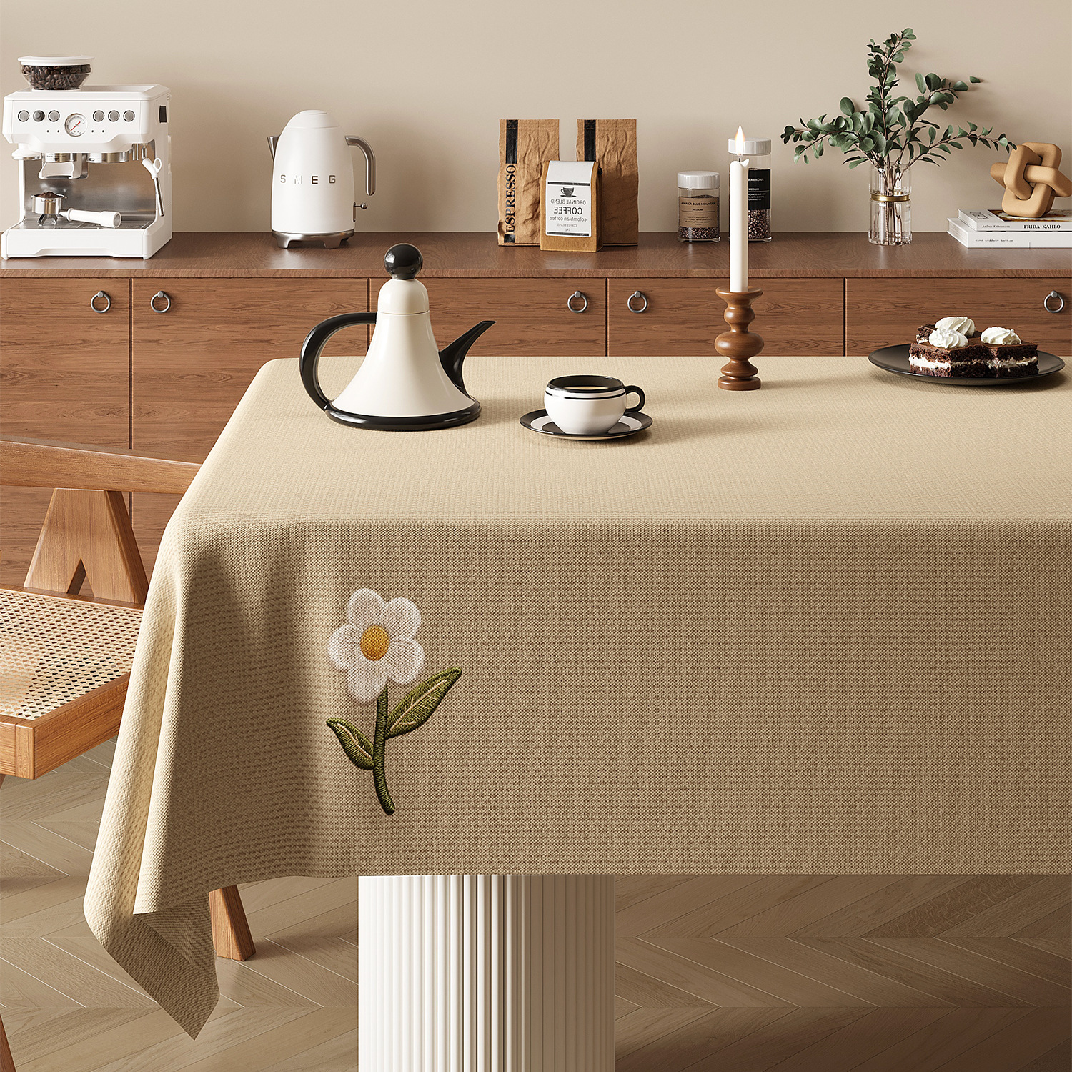 Nappe de Table carrée en lin uni, imperméable, résistante à l'huile et sans entretien, personnalisée, nouvelle collection YL-39291