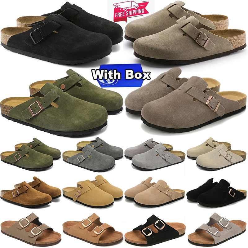 with box free shipping Designer clogs sandals heels Shoes slides sandal Arizona boston slippers sliders mens womens sandale sandalias sandels fashio