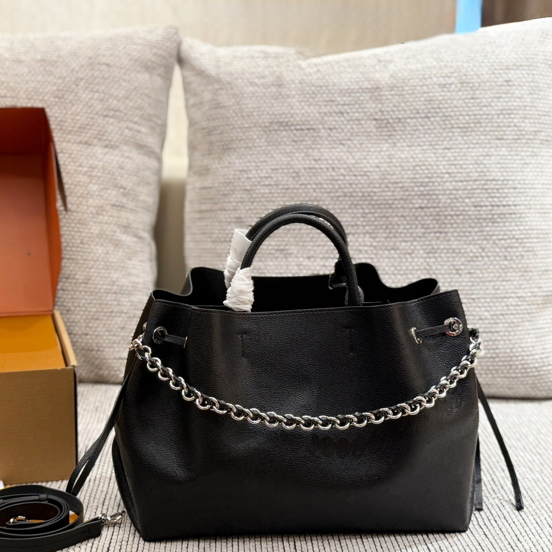 Luxy Designer Women Genuine Leather Tote Bag Handbag , Top Handle Shoulder Crossbody Purse with Chain Strap , Soft Work Commuter Shopper Bag Yuki254