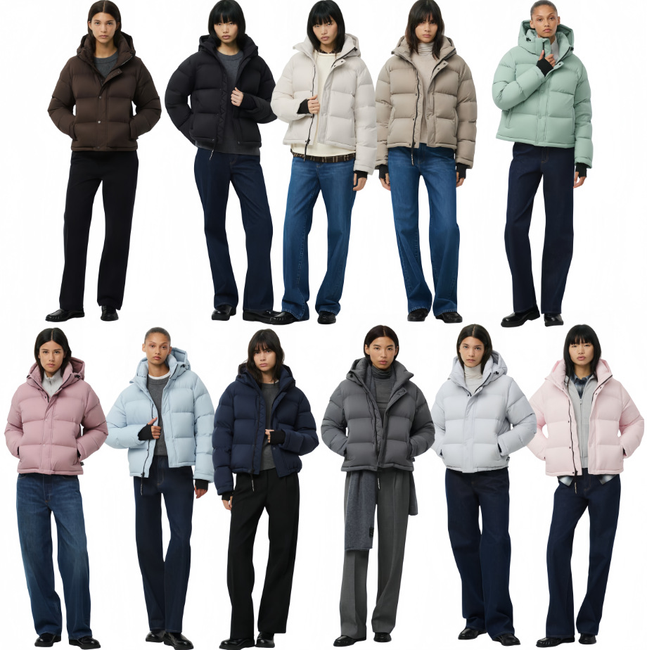 high quality designer women cropped hooded goose Aritzia down puffer jacket thick extreme cold warm winter bubble coat for ladies outdoor daily wear