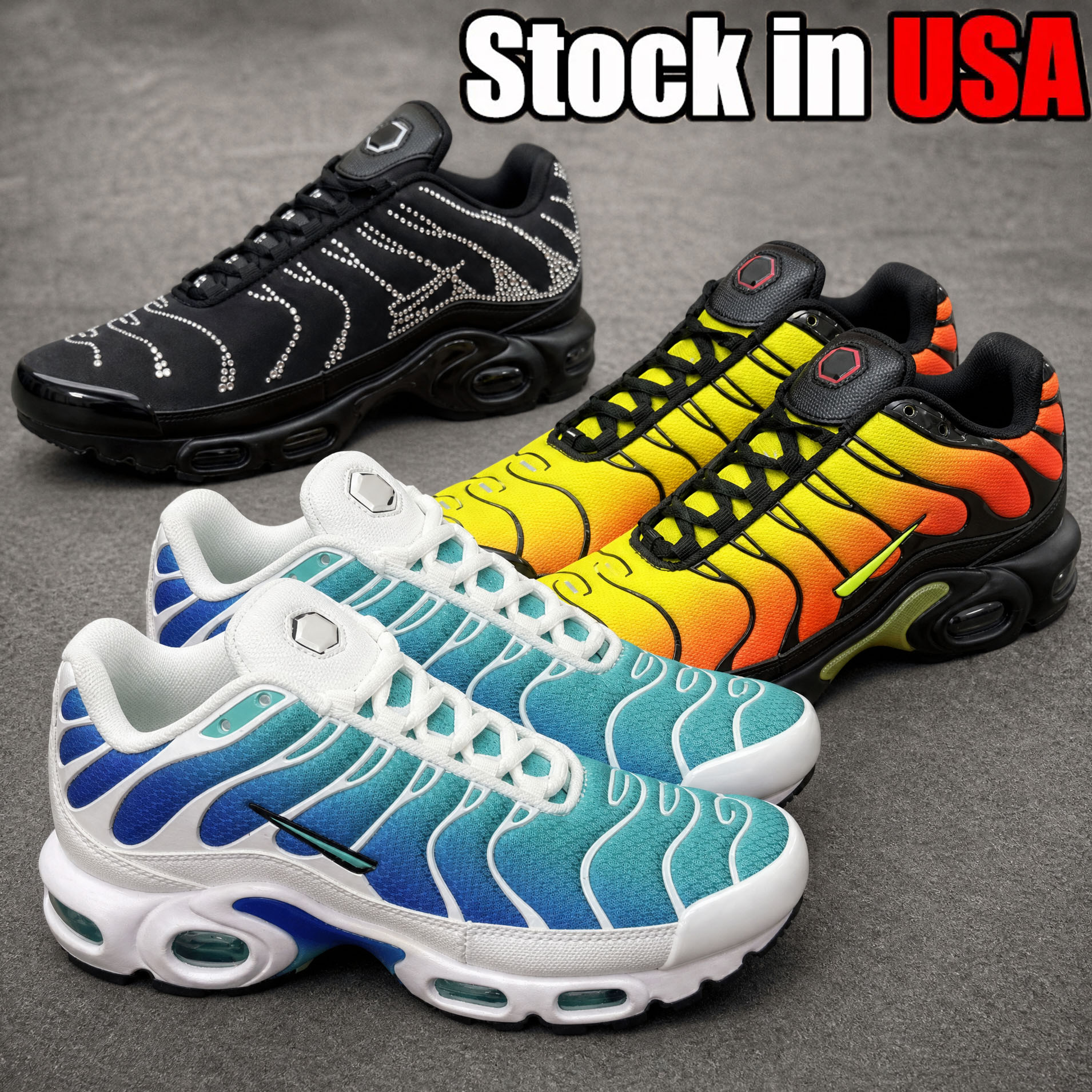designer shoe plus tn shoes men women TN sneakers runner sports breathable leather mesh matching lace Up casual thick soled mixed color running shoe