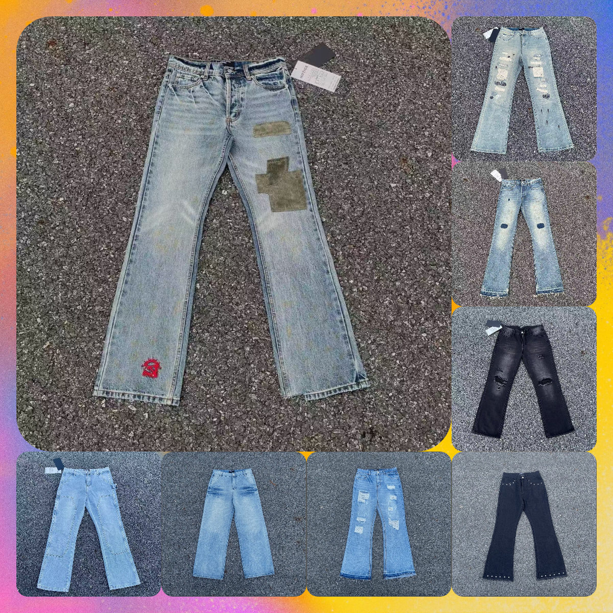 Designer ERD Jeans Luxury Brand Clothes High-End European Black Jeans Men's Printed Stretch Slim Fit Skinny Autumn New Casual Long Pants ERDJN