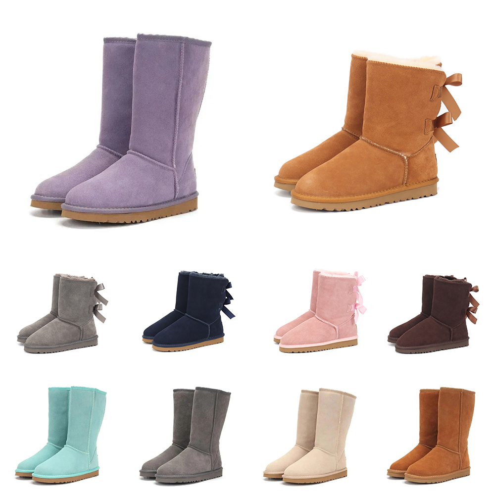 Women Designer Classic Tall Snow Boots Knee 5815 Womens Bow High Boot Winter Warm Boot Cozy Plush Casual Boots Beautiful Gift