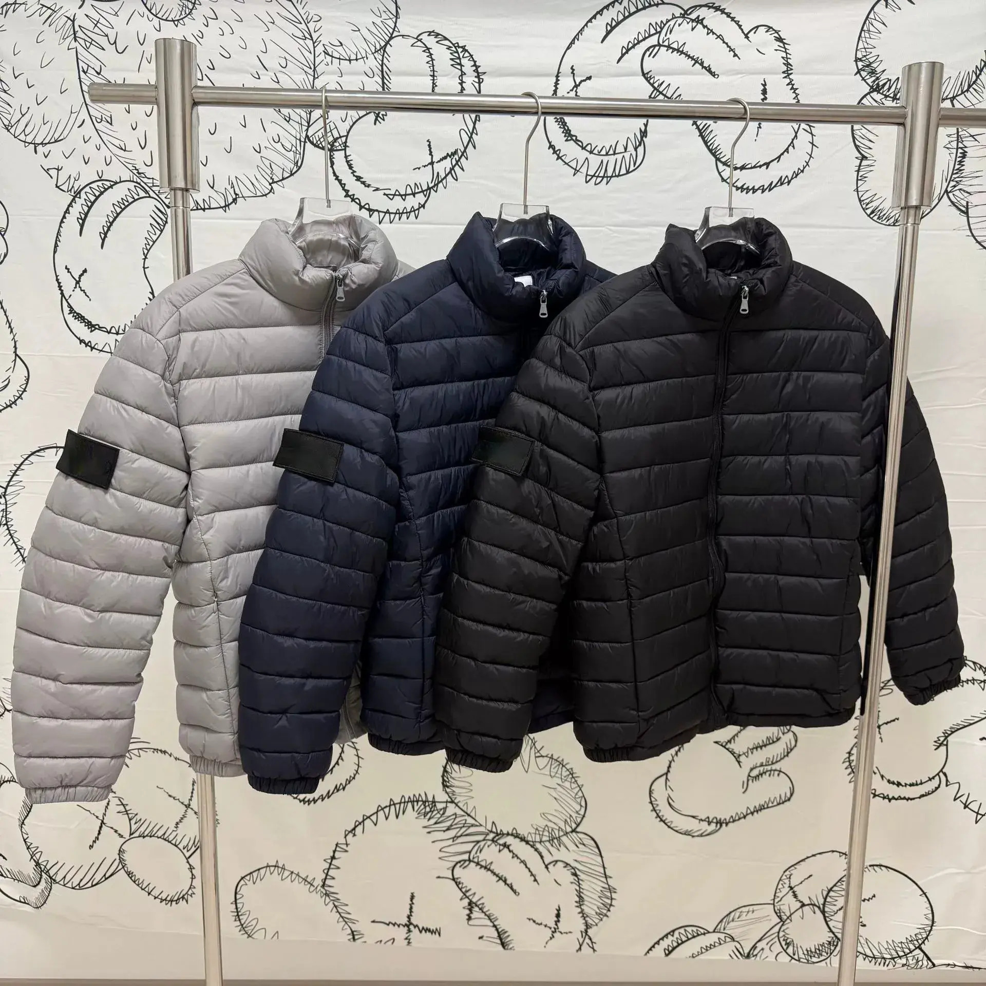 Men Down Jacket Stone Men Designer Classic Coat Commuter High Quality Cotton Padded Winter Puffer puffer Jackets Daily Outfit S XL