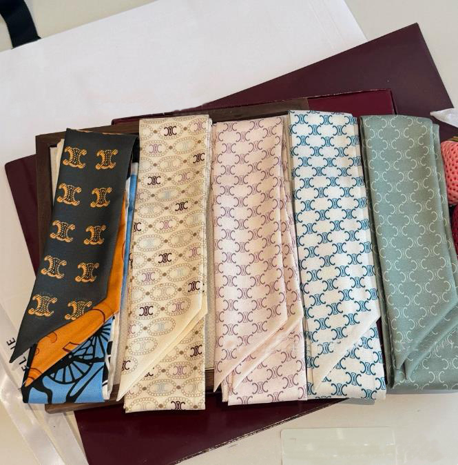 printing Newest Classic Letter Designer Narrow And Long Silk Brand Fashion Womens Headband Scarf Hair Bands Neckerchief Size 5x120CM