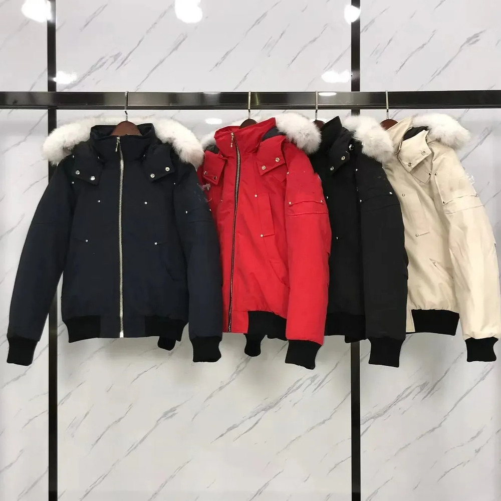 Moose Jacket Down Mens Fur Collar Parka Winter Waterproof White moose knickle Coat Cloak Men And Women Couples To Keep Warm Moose Down Jacket e18 Ha